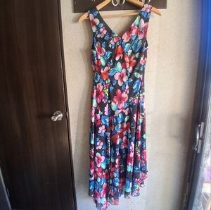 NEW Floral Asymmetrical Flowy Dress Size Small Romantic Fairy Feminine Sz 8